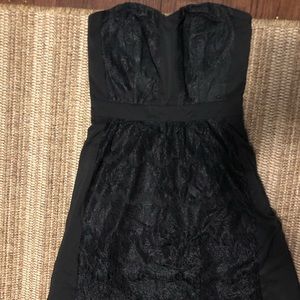 Madewell Black Strapless Lace Dress